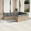 Image de vidaXL Salon de jardin avec coussins 10 pcs beige résine tressée