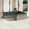 Image de vidaXL Salon de jardin avec coussins 10 pcs gris résine tressée