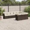 Image de vidaXL Salon de jardin 10 pcs avec coussins marron résine tressée