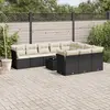 Image de vidaXL Salon de jardin 11 pcs avec coussins noir résine tressée