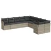 Image de vidaXL Salon de jardin avec coussins 10 pcs gris clair résine tressée