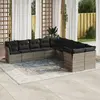 Image de vidaXL Salon de jardin avec coussins 10 pcs gris clair résine tressée