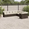 Image de vidaXL Salon de jardin 10 pcs avec coussins marron résine tressée