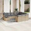 Image de vidaXL Salon de jardin 11 pcs avec coussins beige résine tressée