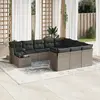 Image de vidaXL Salon de jardin 11 pcs avec coussins gris résine tressée