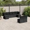 Image de vidaXL Salon de jardin 9 pcs avec coussins noir résine tressée