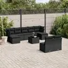 Image de vidaXL Salon de jardin 10 pcs avec coussins noir résine tressée
