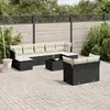 Image de vidaXL Salon de jardin 10 pcs avec coussins noir résine tressée