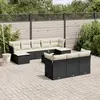 Image de vidaXL Salon de jardin 11 pcs avec coussins noir résine tressée