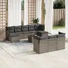 Image de vidaXL Salon de jardin 11 pcs avec coussins gris résine tressée