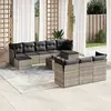 Image de vidaXL Salon de jardin 11 pcs avec coussins gris clair résine tressée
