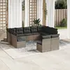 Image de vidaXL Salon de jardin 11 pcs avec coussins gris résine tressée
