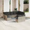 Image de vidaXL Salon de jardin 11 pcs avec coussins gris clair résine tressée