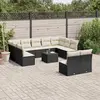 Image de vidaXL Salon de jardin 12 pcs avec coussins noir résine tressée