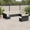 Image de vidaXL Salon de jardin 12 pcs avec coussins noir résine tressée