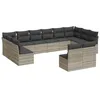Image de vidaXL Salon de jardin avec coussins 12 pcs gris clair résine tressée