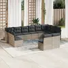 Image de vidaXL Salon de jardin avec coussins 12 pcs gris clair résine tressée