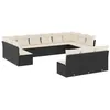 Image de vidaXL Salon de jardin avec coussins 13 pcs noir résine tressée