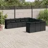 Image de vidaXL Salon de jardin 11 pcs avec coussins noir résine tressée
