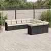 Image de vidaXL Salon de jardin 11 pcs avec coussins noir résine tressée