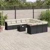 Image de vidaXL Salon de jardin 12 pcs avec coussins noir résine tressée