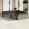 Image de vidaXL Salon de jardin avec coussins 12 pcs gris résine tressée