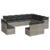 Image de vidaXL Salon de jardin avec coussins 12 pcs gris clair résine tressée