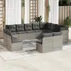 Image de vidaXL Salon de jardin avec coussins 12 pcs gris clair résine tressée