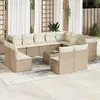 Image de vidaXL Salon de jardin avec coussins 13 pcs beige résine tressée