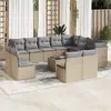 Image de vidaXL Salon de jardin avec coussins 13 pcs beige résine tressée