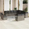 Image de vidaXL Salon de jardin avec coussins 13 pcs gris résine tressée