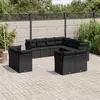 Image de vidaXL Salon de jardin 11 pcs avec coussins noir résine tressée