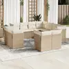 Image de vidaXL Salon de jardin 11 pcs avec coussins beige résine tressée