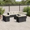 Image de vidaXL Salon de jardin 12 pcs avec coussins noir résine tressée