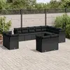 Image de vidaXL Salon de jardin 12 pcs avec coussins noir résine tressée