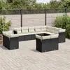 Image de vidaXL Salon de jardin 12 pcs avec coussins noir résine tressée