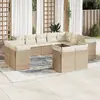 Image de vidaXL Salon de jardin avec coussins 12 pcs beige résine tressée