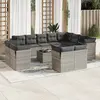 Image de vidaXL Salon de jardin avec coussins 13 pcs gris clair résine tressée