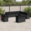 Image de vidaXL Salon de jardin avec coussins 13 pcs noir résine tressée