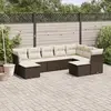 Image de vidaXL Salon de jardin avec coussins 9 pcs marron résine tressée