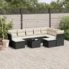 Image de vidaXL Salon de jardin 10 pcs avec coussins noir résine tressée