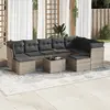 Image de vidaXL Salon de jardin avec coussins 10 pcs gris résine tressée