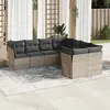 Image de vidaXL Salon de jardin 8 pcs avec coussins gris résine tressée