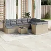 Image de vidaXL Salon de jardin 11 pcs avec coussins beige résine tressée