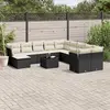 Image de vidaXL Salon de jardin 12 pcs avec coussins noir résine tressée