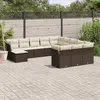Image de vidaXL Salon de jardin avec coussins 12 pcs marron résine tressée