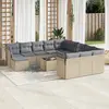 Image de vidaXL Salon de jardin avec coussins 13 pcs beige résine tressée