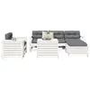 Image de vidaXL Salon de jardin 7 pcs blanc bois de pin massif