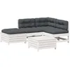 Image de vidaXL 5-delige Loungeset met kussens massief grenenhout wit