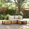 Image de vidaXL Salon de jardin avec coussins 4 pcs bois d'acacia massif